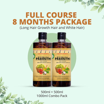 8 Months Hair Growth Premium Combo for Men & Women  (500ml + 500ml Oil )